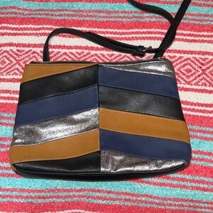 Sammy Bags Sammy Vegan Leather Crossbody Bag Bluesilvertan